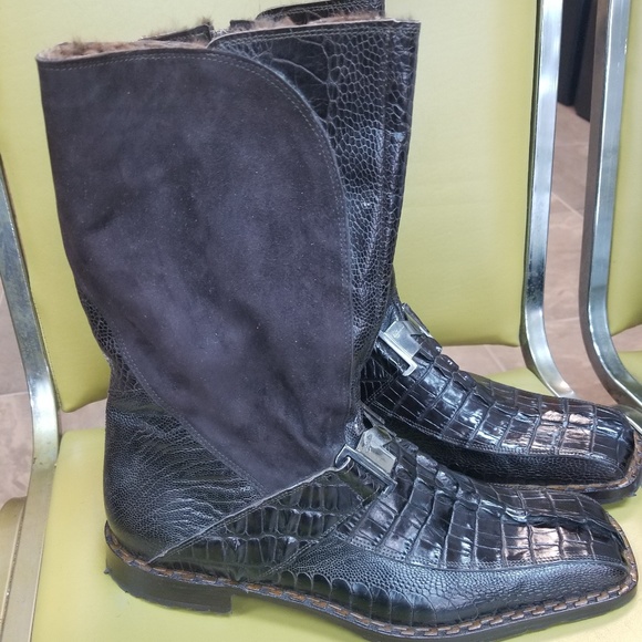 Mauri 4960 Black Fabric Didier & Alligator Boot